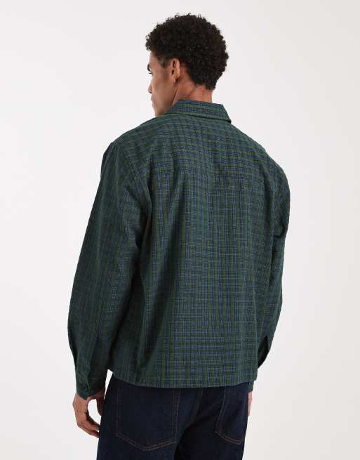 Farah photie longsleeve checked shirt in dark green, 3 of 5