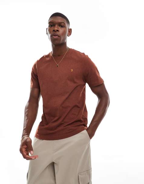 Farah Plus – Bordowy bawełniany T-shirt - view 1