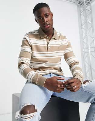 Farah rugby polo in stone - ASOS Price Checker