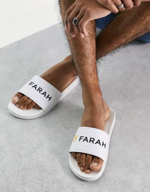 Farah pool sliders in white