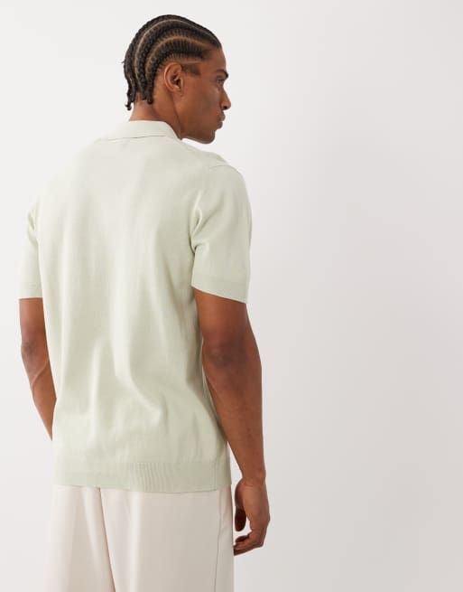 Farah – Poplar – Kurzärmliges Strick-Polohemd in Hellgrün mit Logo, 3 von 5