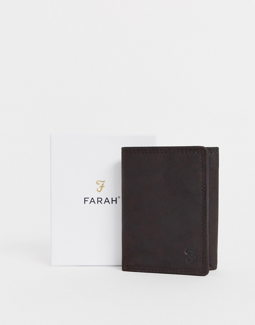 Farah - Portafoglio a tre ante con rilievi marrone