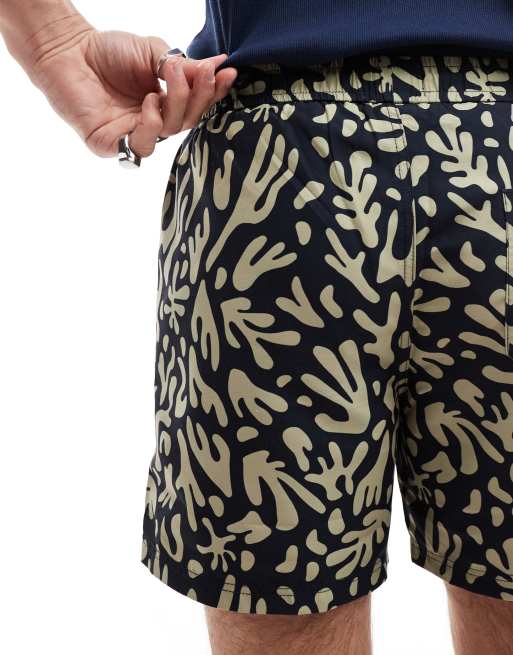 Farah printed shorts in navy ASOS