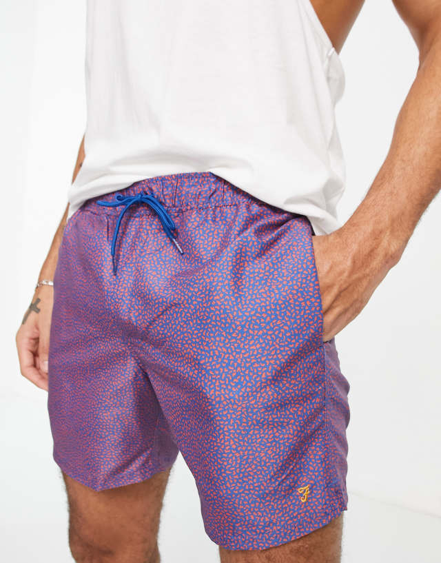 Farah printed swim trunks in purple