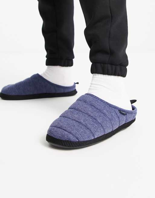 Farah puffer slipper in navy | ASOS