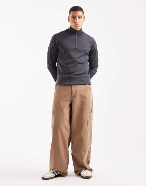 Farah redchurch merino wool jumper in charcoal, 2 of 5