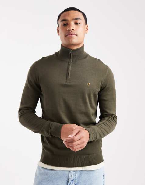 Farah Redchurch merino wool jumper in green - MGREEN - view 1