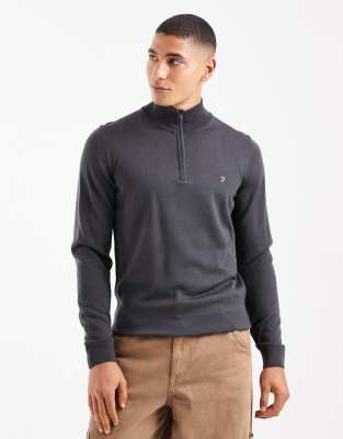 Farah - Redchurch - Pull en laine mérinos - Anthracite-Gris