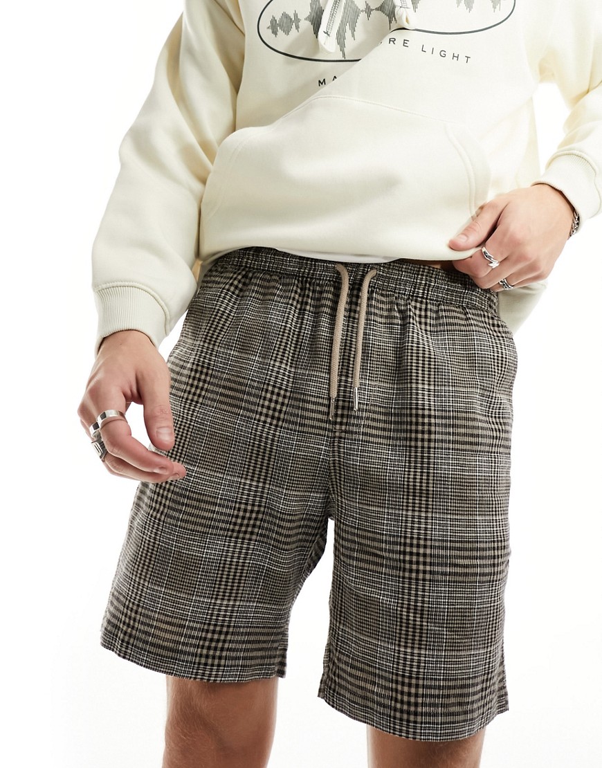 redwald plaid shorts in brown