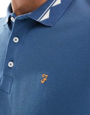 Farah Reeves Short Sleeve Polo In Blue
