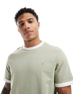 ringer short sleeve T-shirt in green