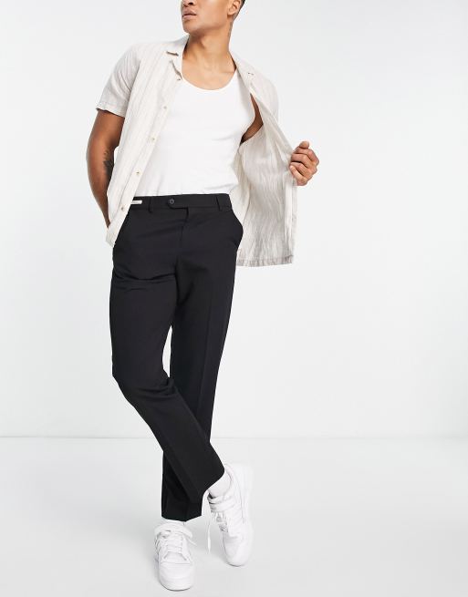 Buy Black Regular Fit Smart Trousers - W38 L29, Trousers