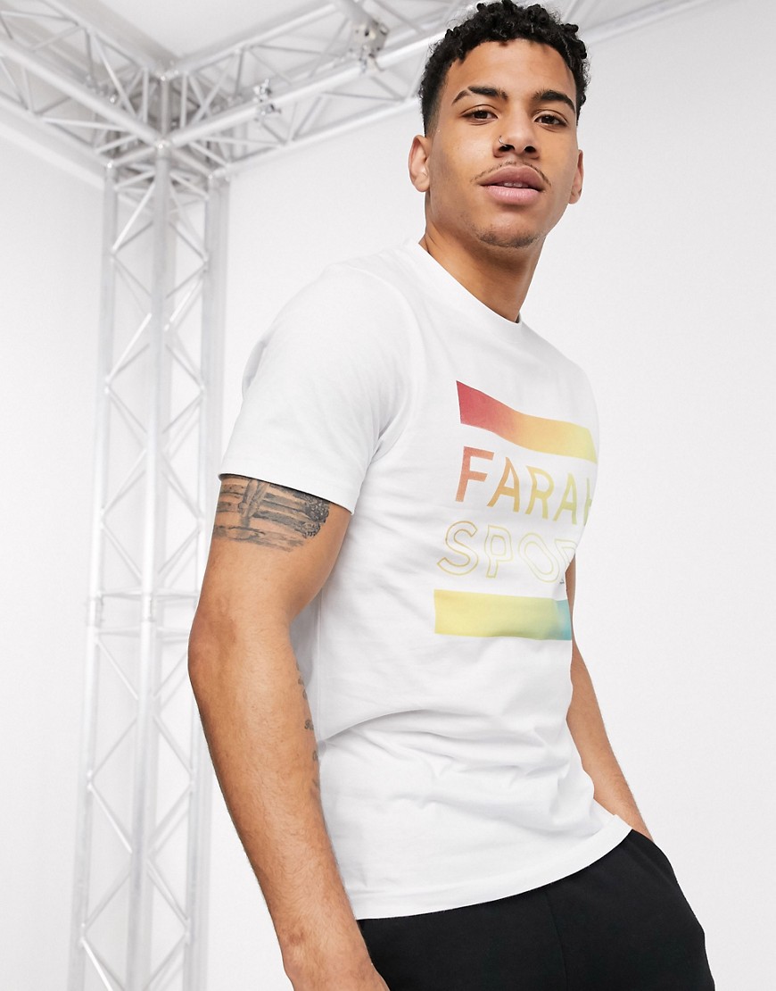 Farah - Roberts - T-shirt con stampa-Bianco