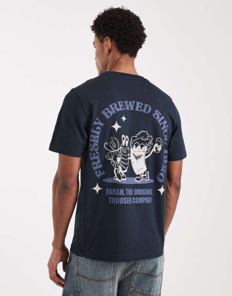 Farah – Roderick – Marinblå t-shirt med tryck - view 1