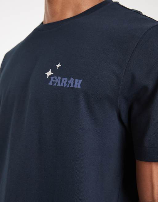 Farah – Roderick – Marinblå t-shirt med tryck, 5 av 5