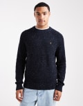 [Farah] Farah Sage nepped knit jumper in navy S NAVY