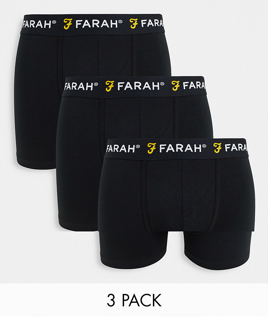 Farah Saginaw 3-pack boxers in black