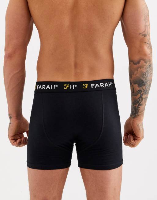 Farah - Saginaw - Lot de 3 boxers, 2 de 4