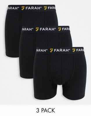 Farah - Saginaw - Lot de 3 boxers - Noir