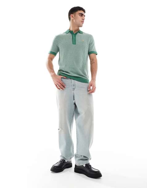 トップス FARAH NARROW STRIPED L/S POLO SHIRT (L) Farah Polo Shirts | Long and Short Sleeve | USC by Sports Direct