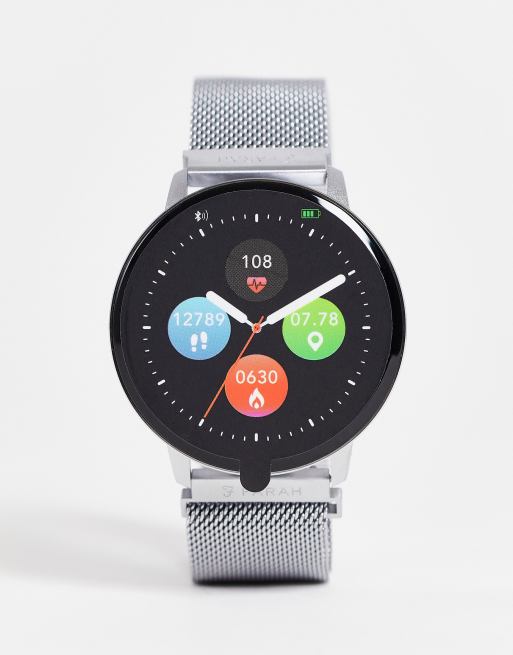 Farah – Series 5 – Silverfärgad smartwatch med mesharmband