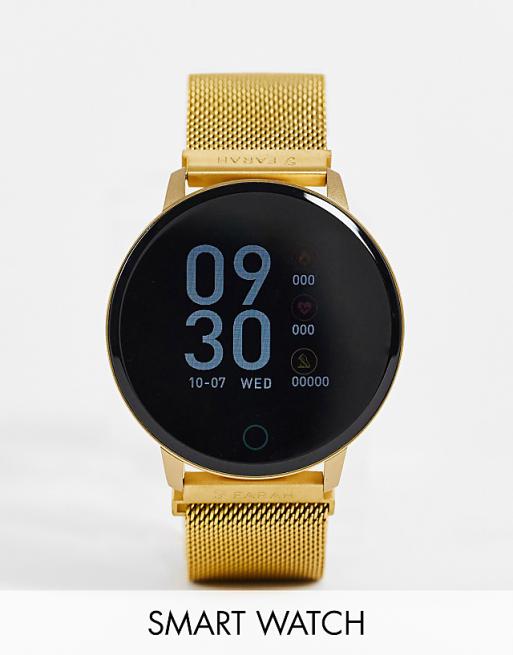 Farah Series 5 smart watch with mesh strap in gold | ASOS