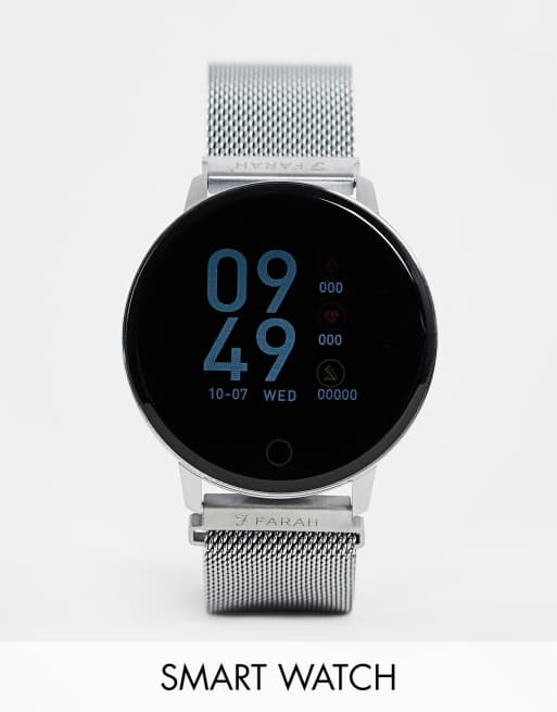 Farah Series 5 smart watch with mesh strap in silver