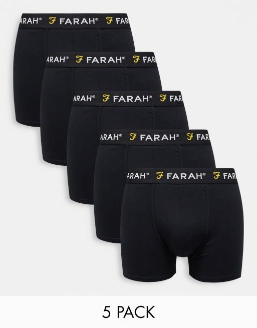 Farah - Set van 5 boxershorts in zwart