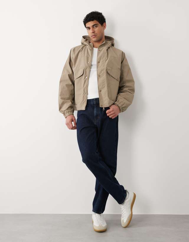 Farah Shenley hooded bomber jacket in beige | ASOS