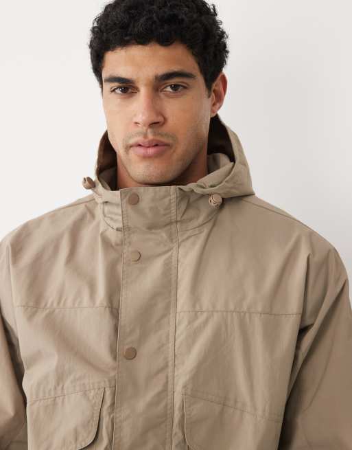 Farah Shenley hooded bomber jacket in beige | ASOS