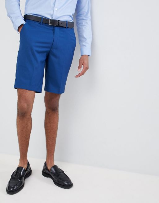 Farah Short de costume ajust pour mariage Bleu