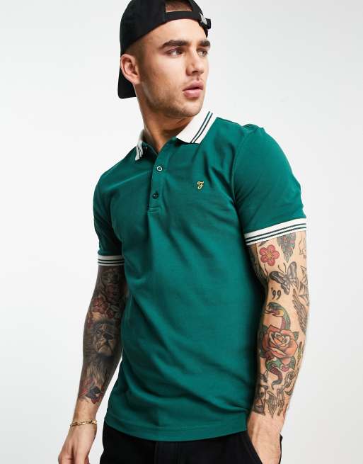 Farah short sleeve polo in emerald green | ASOS