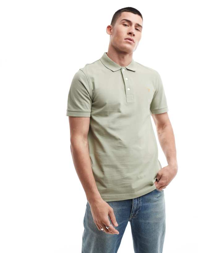 Farah - short sleeve polo shirt in green