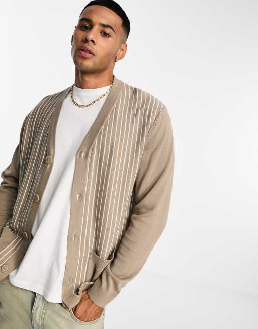 Farah - Silvertone - Cardigan i røget brun
