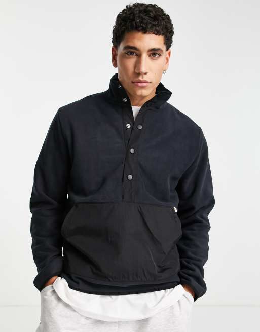 Farah - Simpson - Sweatshirt met korte knoopsluiting in marineblauw
