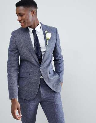 Farah - Kostymkavaj i tvinnat garn i skinny-Marinblå Marinblå