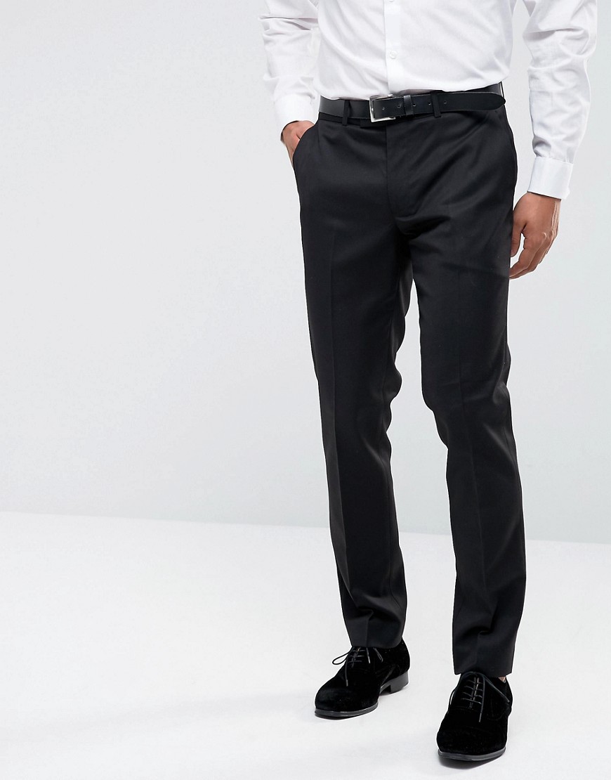 Farah Skinny Tuxedo Suit Trousers-Black