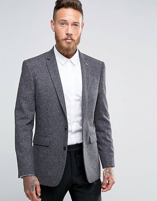 Skinny Tweed Blazer with Fleck | ASOS