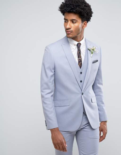 Farah Skinny Wedding Suit Jacket in Blue | ASOS