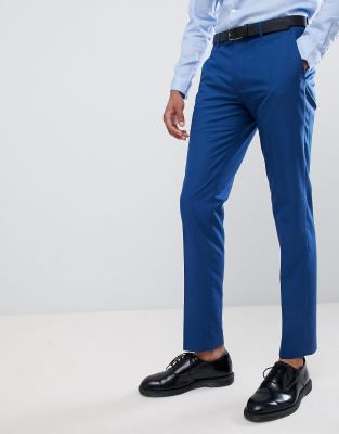 Farah skinny wedding suit trousers in blue - ASOS Price Checker