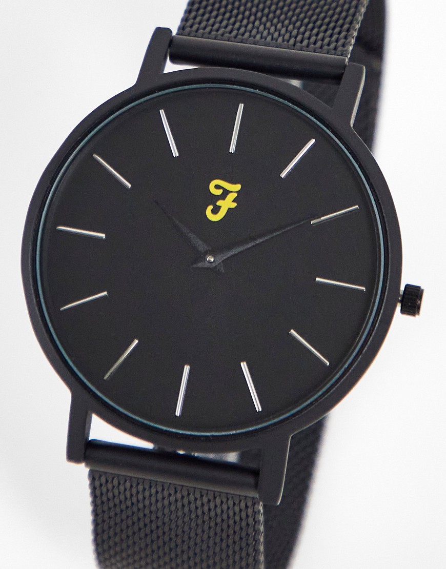 farah - smart armbåndsur med strop i sort mesh-black