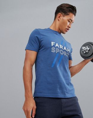Farah Sport – Johnstone – Marineblaues T-Shirt mit Logo-Navy