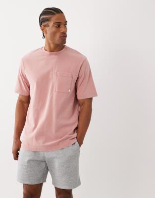 Farah Stacy Garment Dye Pocket Logo T-shirt In Pink