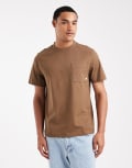 [Farah] Farah Stacy pocket t-shirt in brown XS BROWN