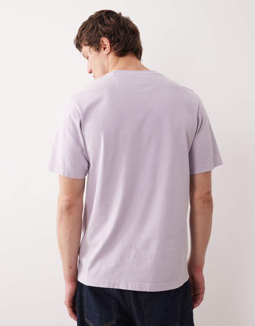 Farah Stacy short sleeve garment dyed pocket logo t-shirt in lilac, 3 of 5