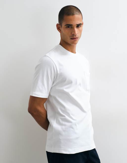 Farah Stacy short sleeve pocket logo boxy t-shirt in white, 5 of 5