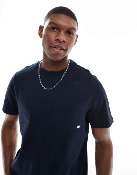 Farah - Stacy - T-shirt blu navy con tasca - view 1