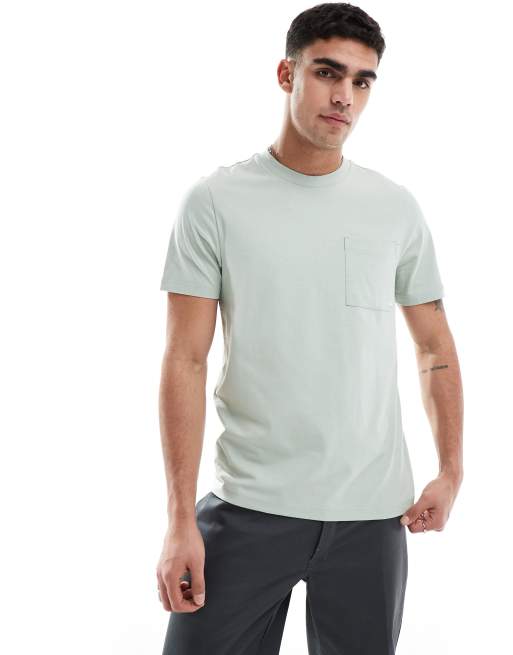 Farah - Stacy - T-shirt met zak in saliegroen