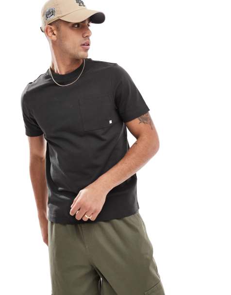 Farah - Stacy - T-shirt met zak in zwart met wassing - view 1