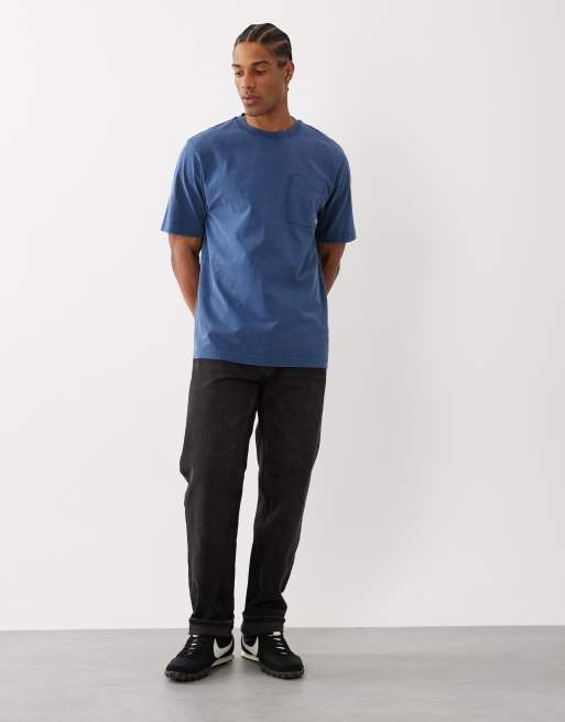 Farah - Stacy - T-shirt teint avec poche à logo - Bleu, 2 de 5